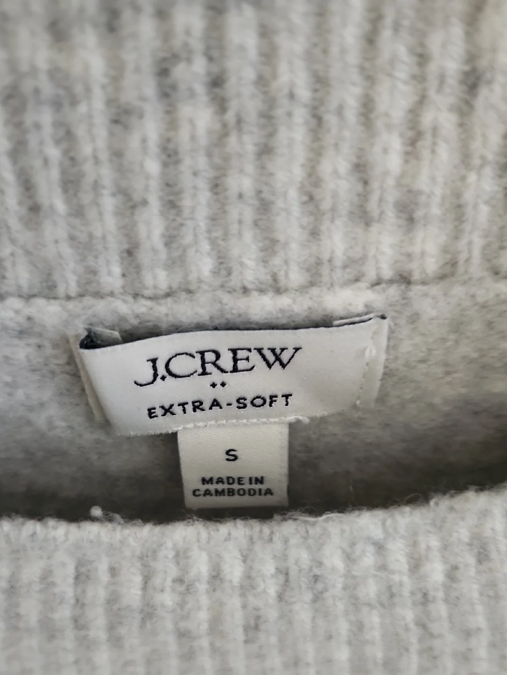 J. Crew Extra Soft Wool Blend Light Gray Crewneck Sweater Small